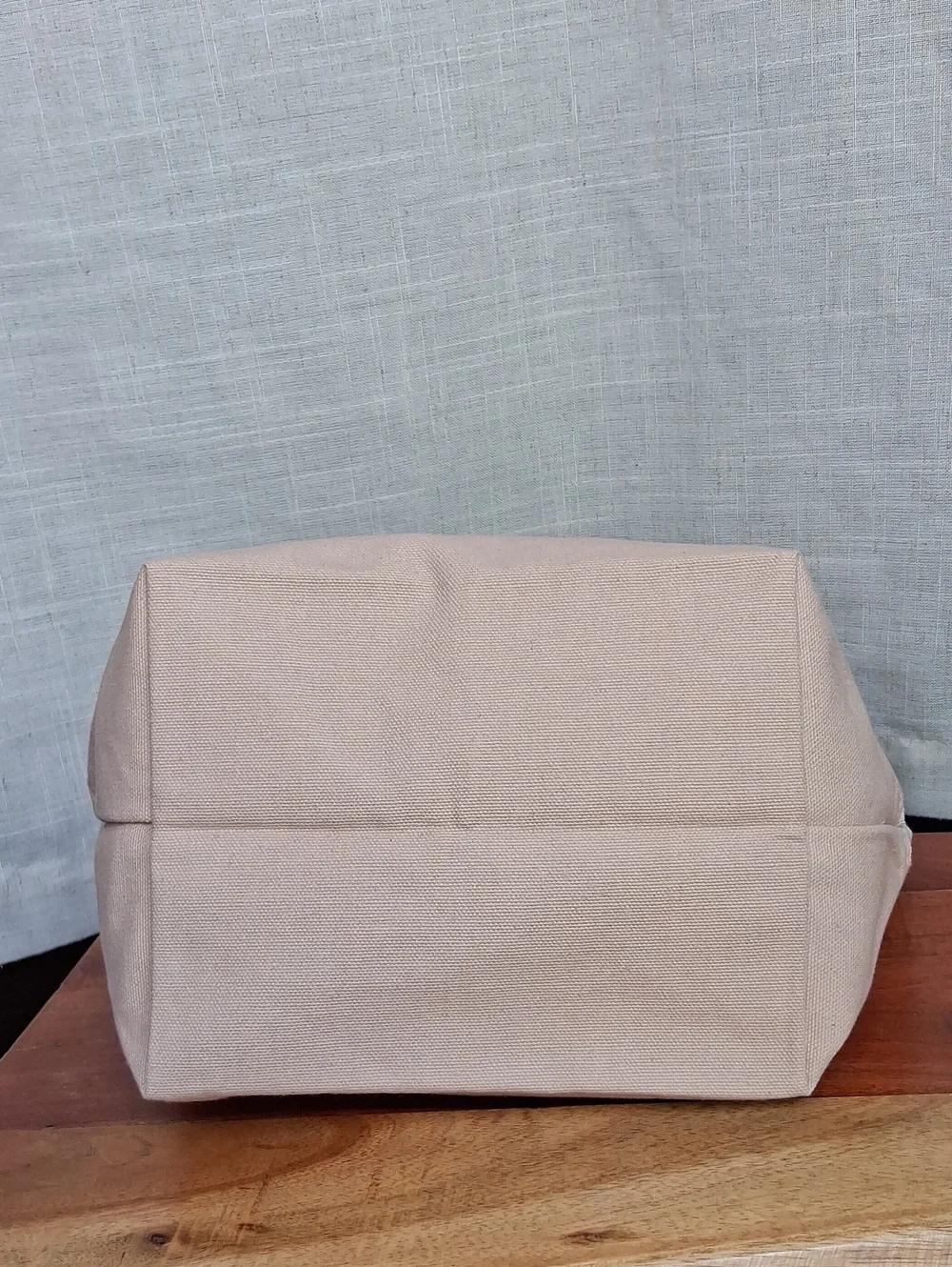 Trader Joe's Striped Mini Canvas Tote Bag Tan